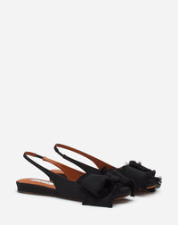 Slingback avec noeud en satin - Noir