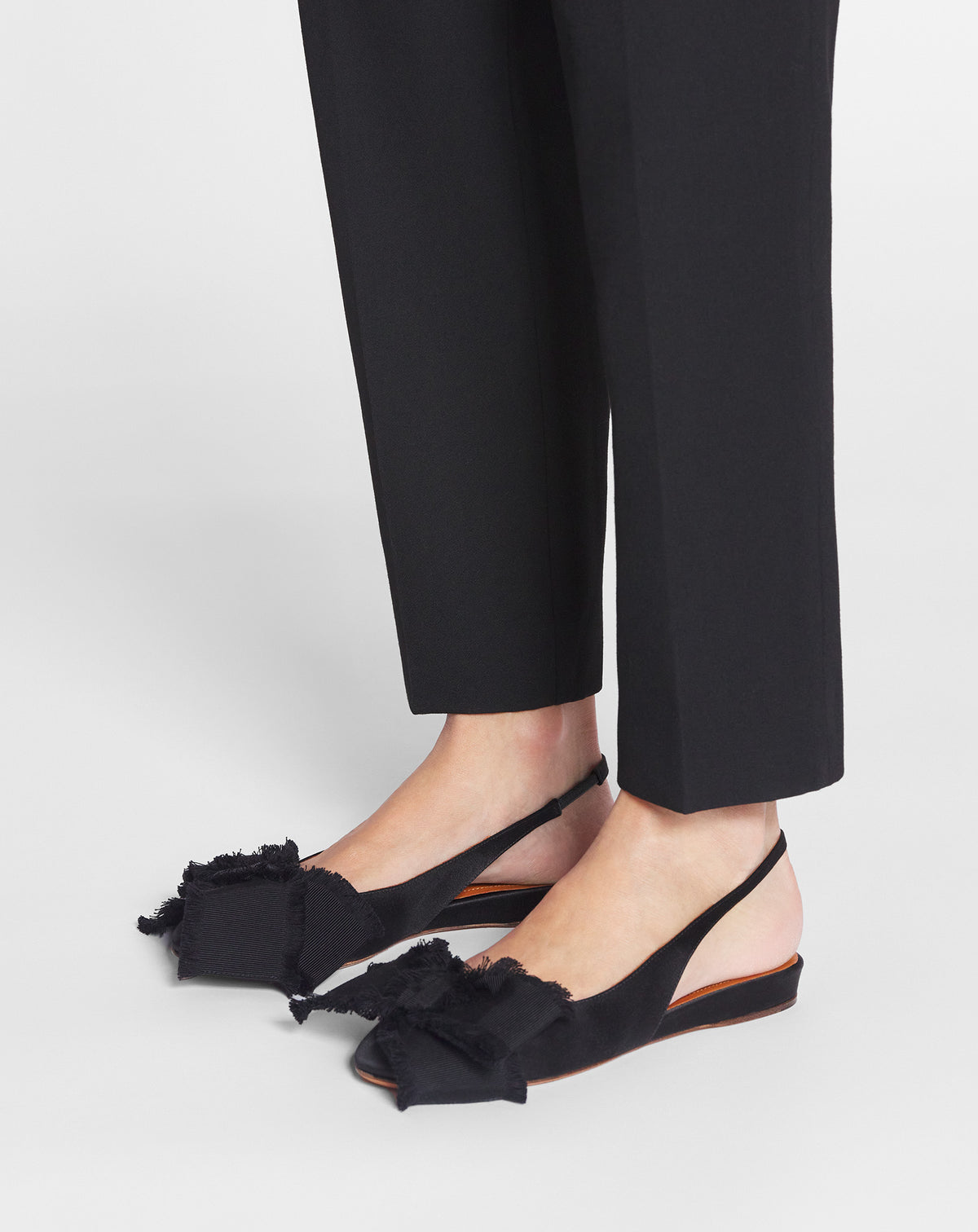 Slingback avec noeud en satin - Noir