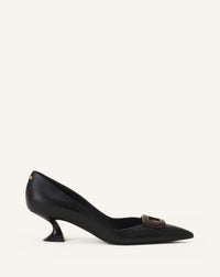 Escarpin boucle talon kitten 50mm - Noir