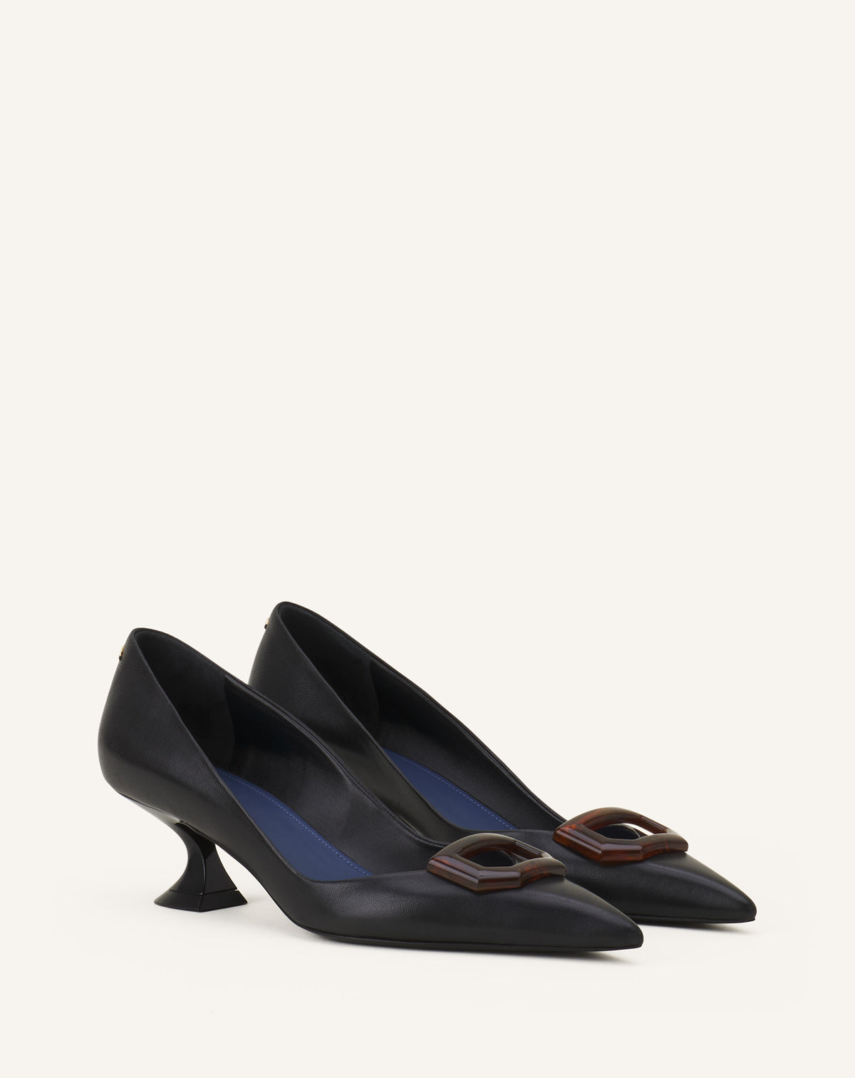 Escarpin boucle talon kitten 50mm - Noir