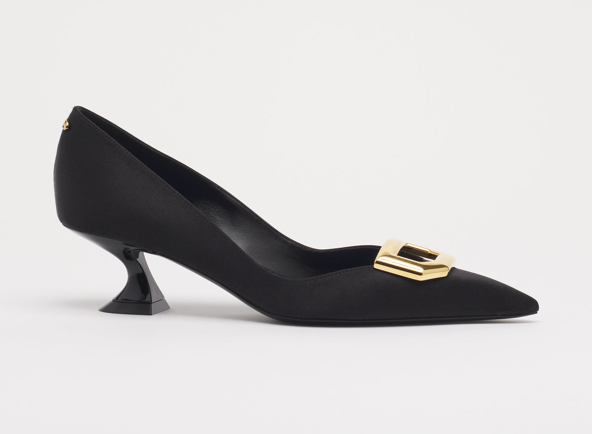 Escarpin a boucle talon kitten 50mm - Noir