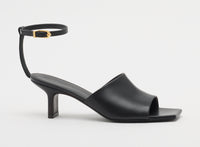 ZZNO STOCK NOIR SANDALE MULE A TALON