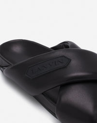 Sandales croisées en cuir - Noir