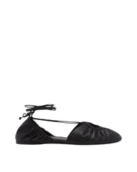Sandales plates en cuir - Noir