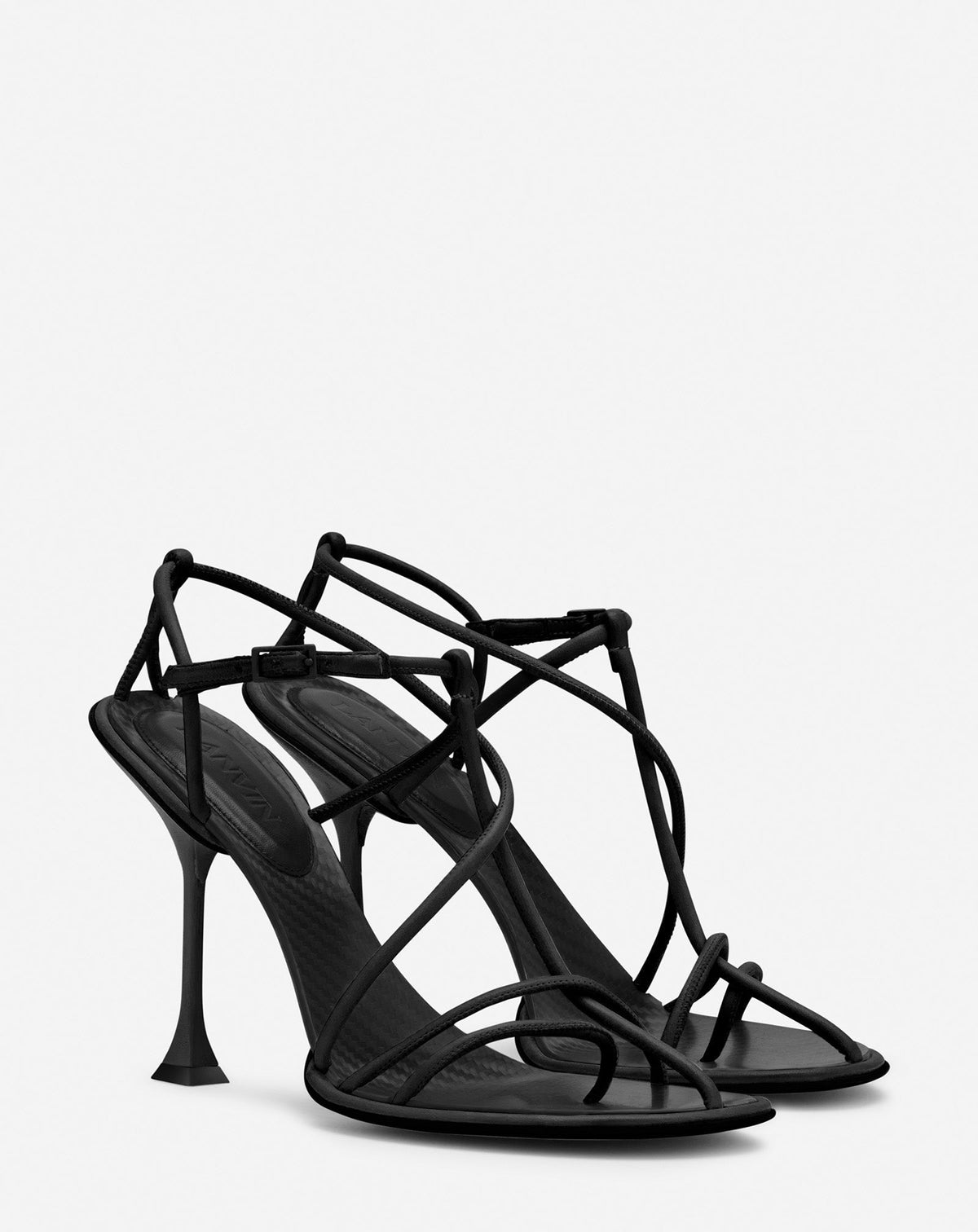 ZZNO STOCK NOIR/NOIR STRAPLIGHT SANDAL HEEL À TALONS 110MM