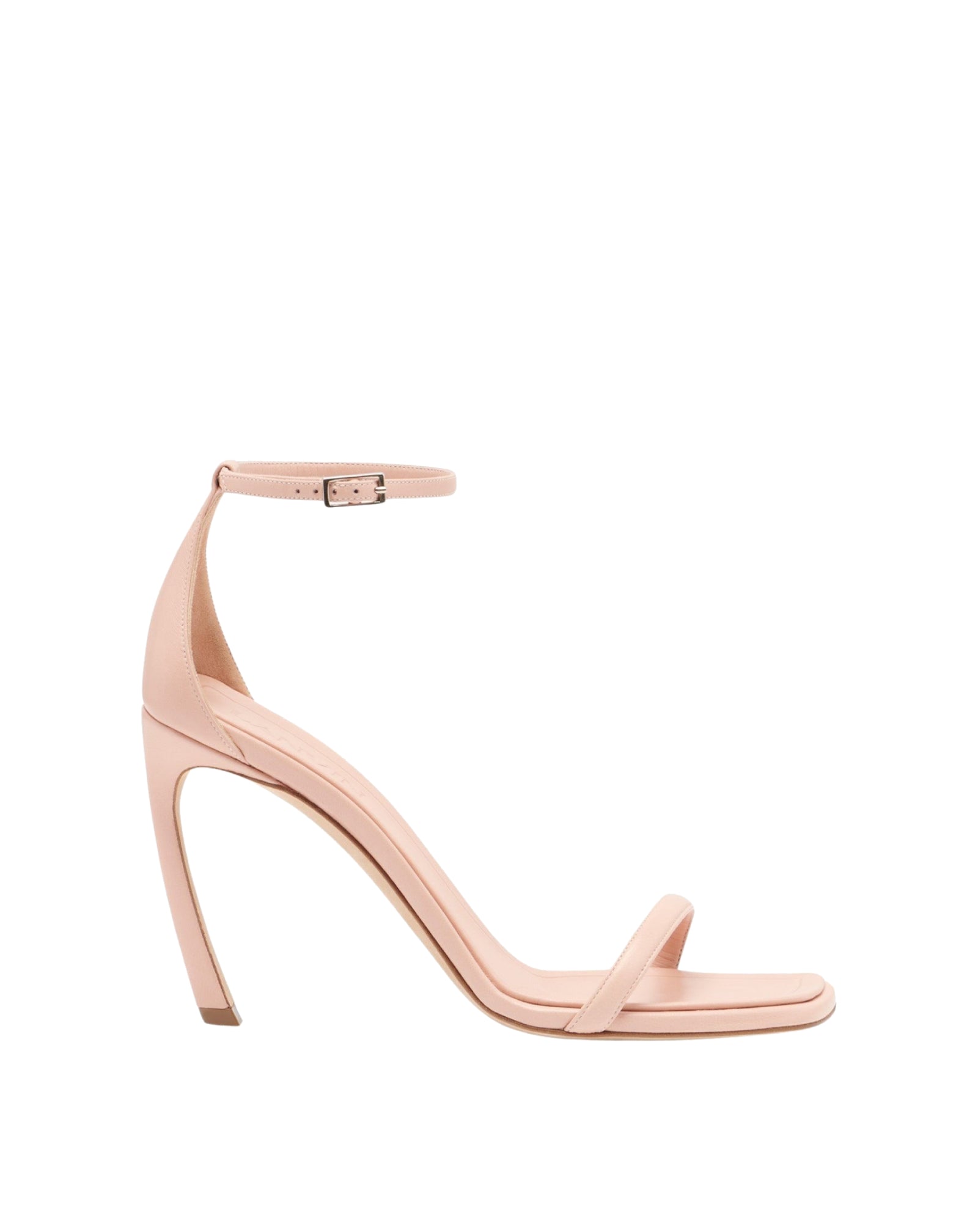 Sandales à talons 95 en cuir - Abricot Pastel