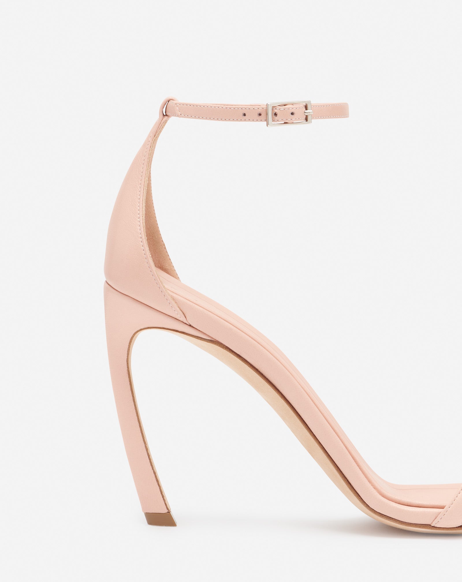 Sandales à talons 95 en cuir - Abricot Pastel