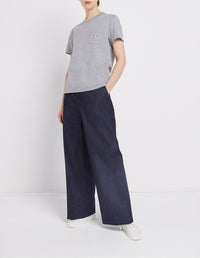 T-shirt coupe droite avec écusson - Grey Melange