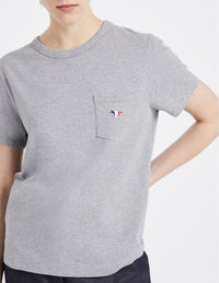 T-shirt coupe droite avec écusson - Grey Melange