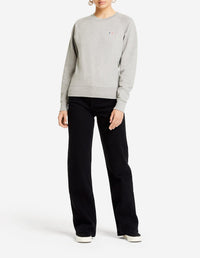 Fitted Fox sweatshirt with badge - Grey Melange