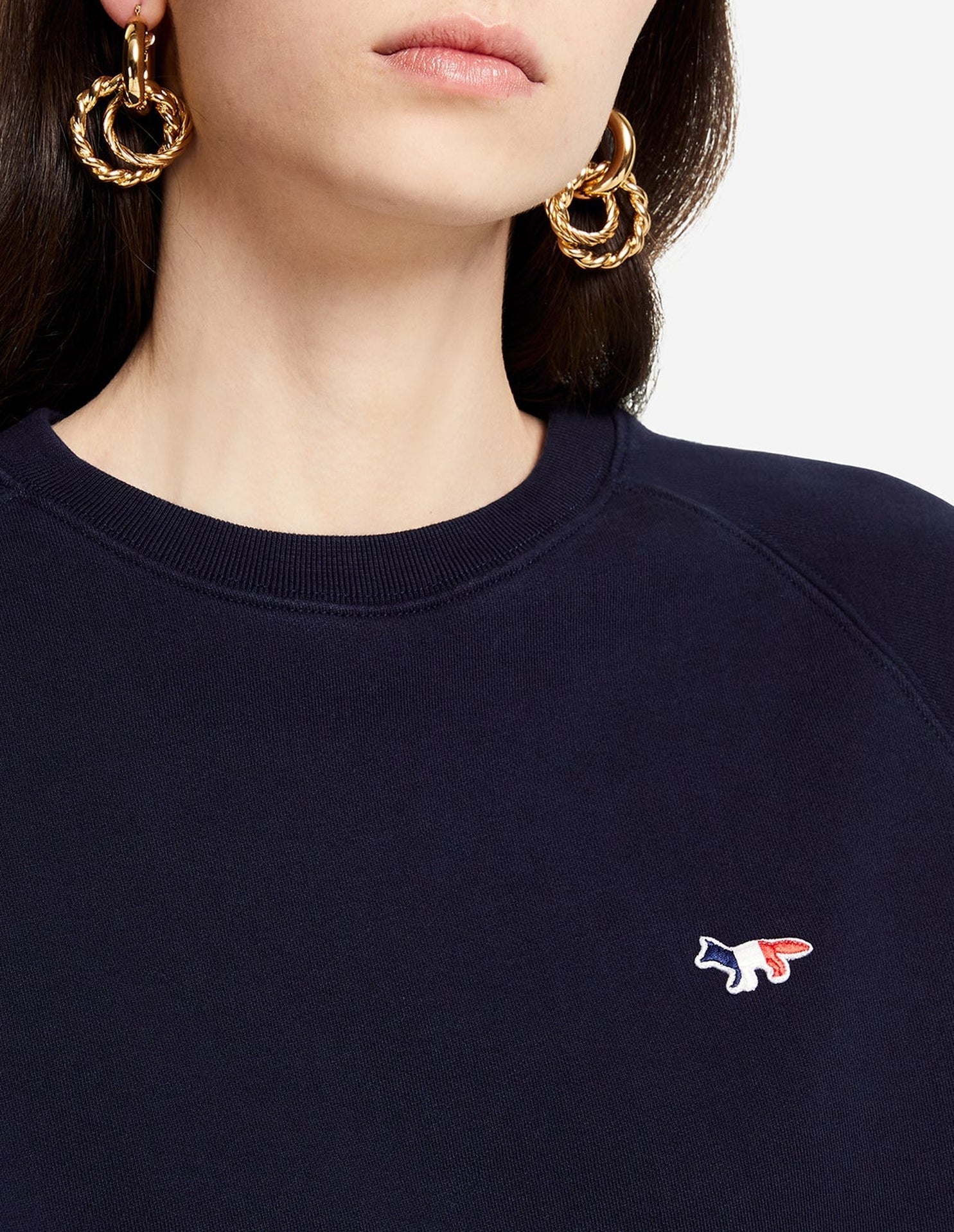 Sweatshirt ajusté Fox avec écusson - Navy