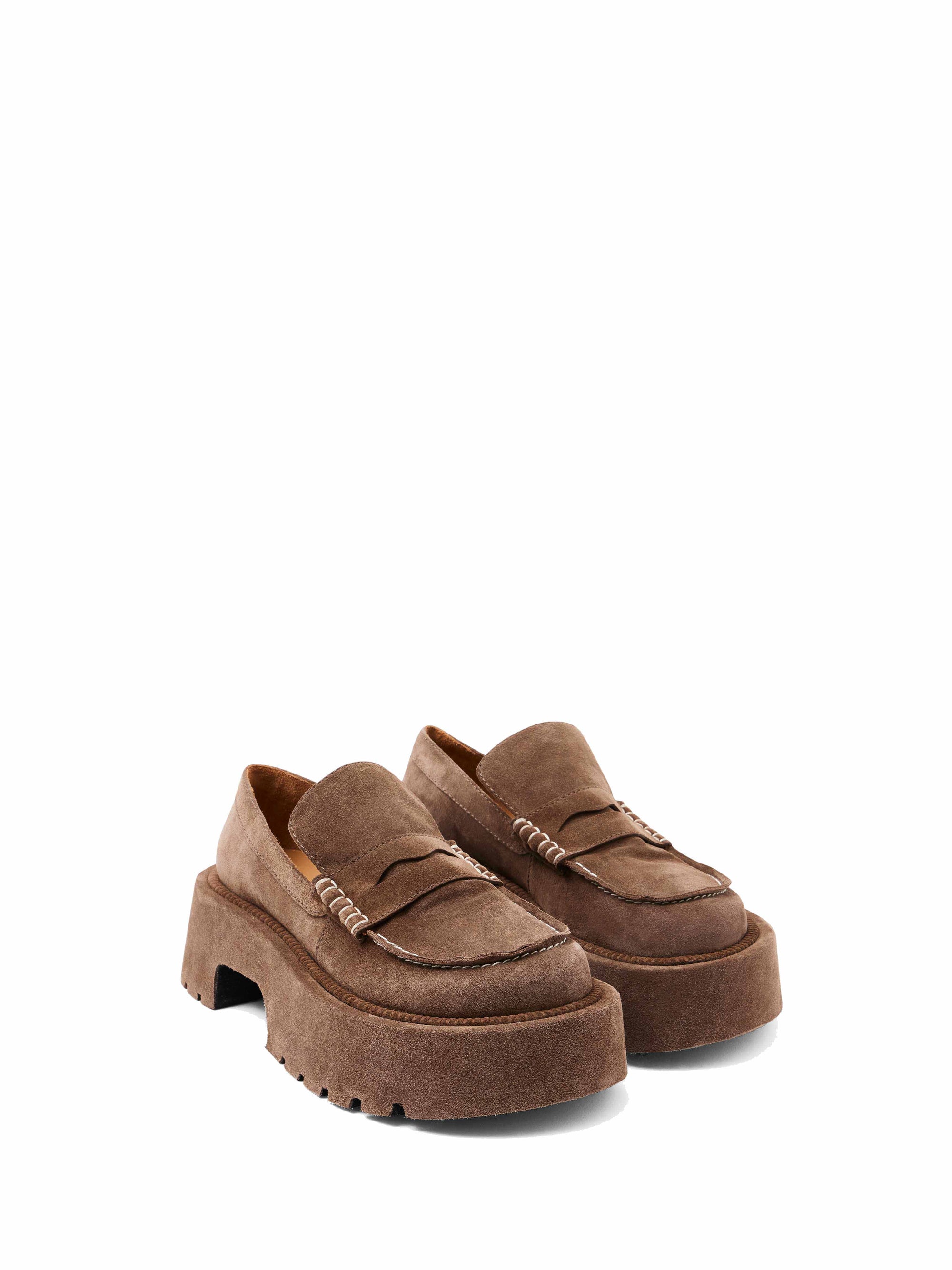 Mocassins À Semelle Élevée F - Tan