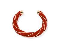 Bracelet Actua Diana Br Torsadee Resine Rouge - Doré et Rouge