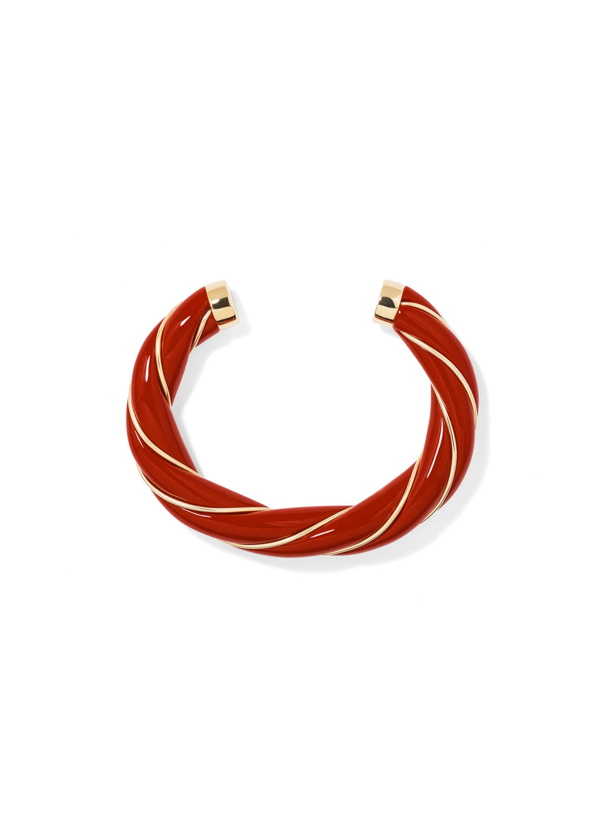 Bracelet Actua Diana Br Torsadee Resine Rouge - Doré et Rouge