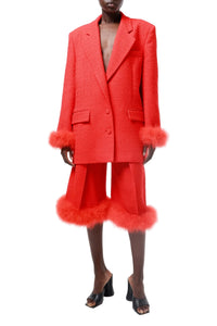 Blazer oversize en laine - Orange & Red