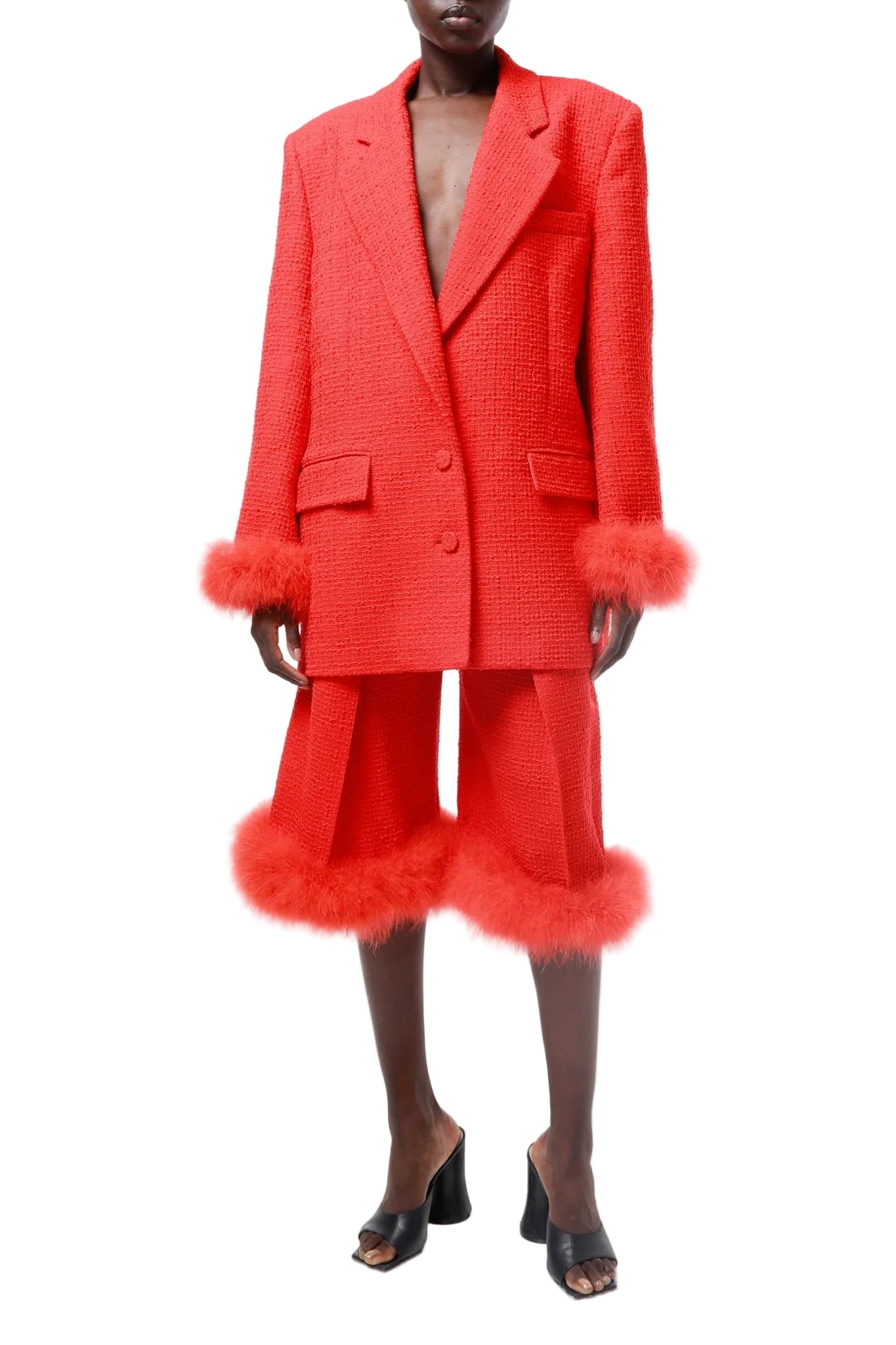 Blazer oversize en laine - Orange & Red