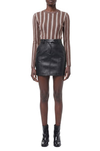 RECOLO BLACK /// Mini-jupe en cuir - Black