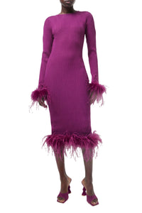 RECOLO PRUNE /// Robe midi en laine - Prune