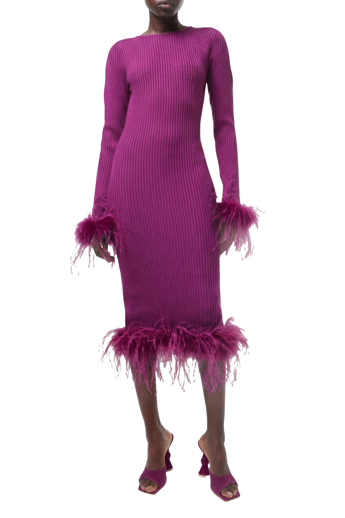RECOLO PRUNE /// Robe midi en laine - Prune