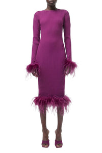 Wool midi dress - Plum