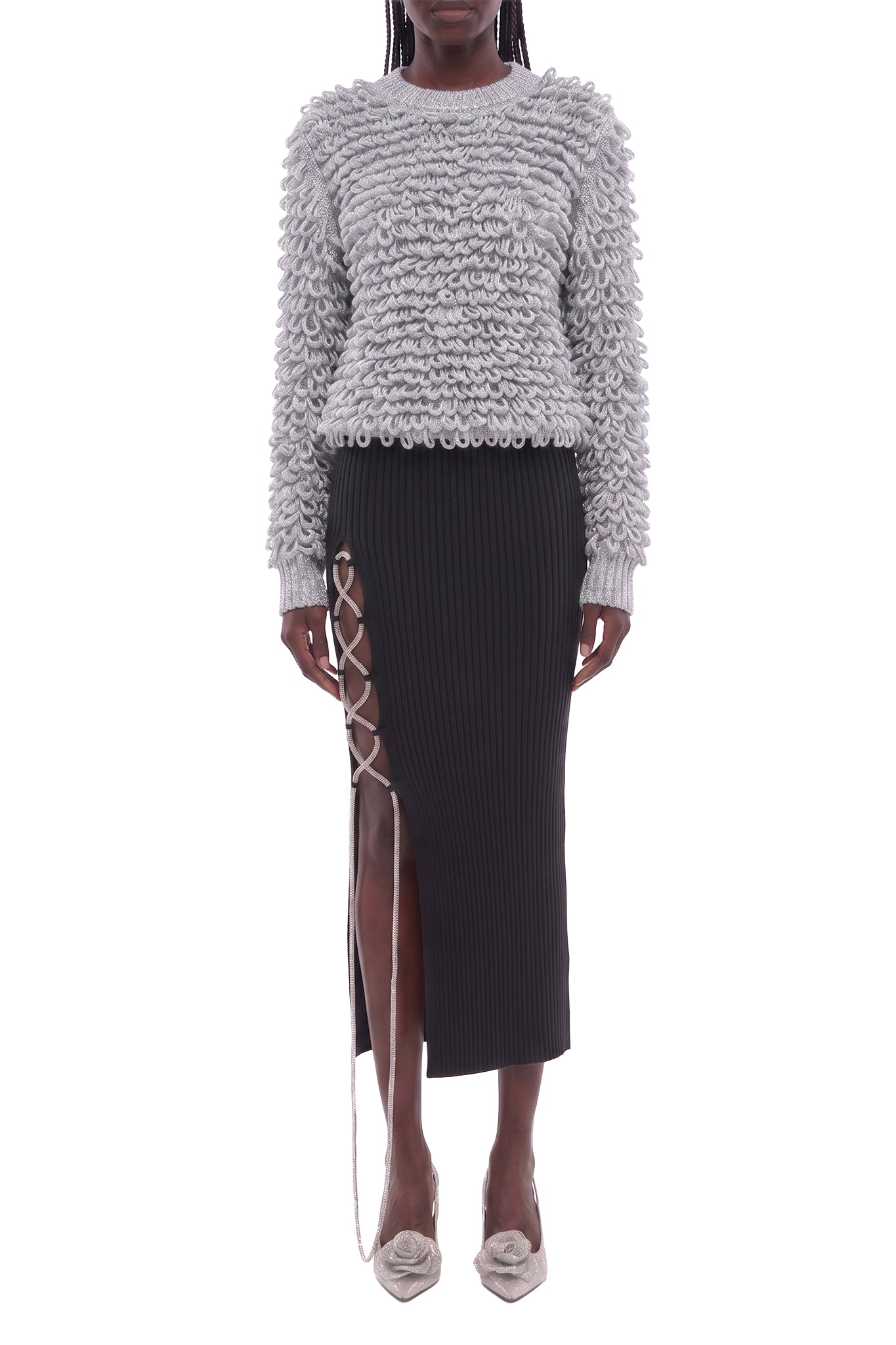 RECOLO BLACK /// Jupe midi en laine - Black