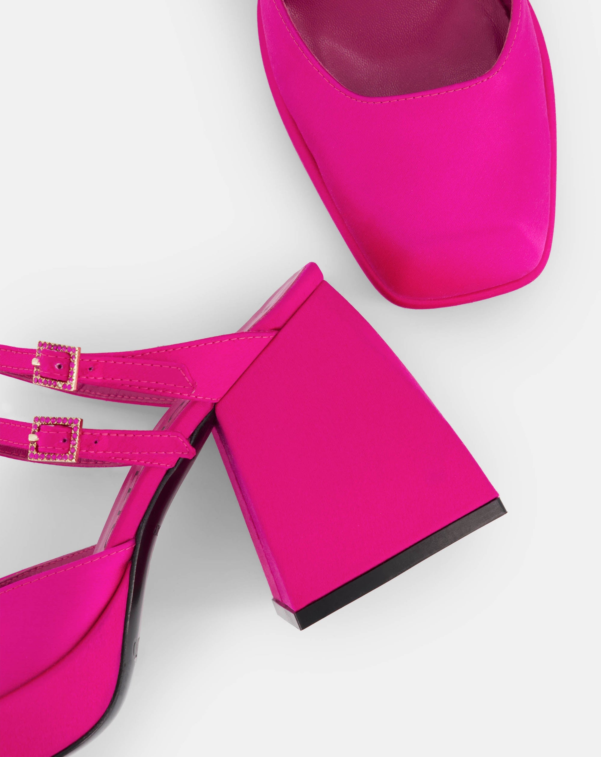 Mules Bulla Smith 90 - Satin fuschia