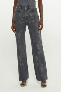 Black wash denim // Black wash denim five pocket jeans