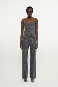 Black wash denim // Black wash denim five pocket jeans