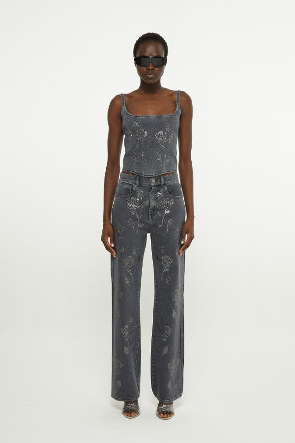 Black wash denim // Black wash denim five pocket jeans