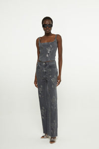Black wash denim // Black wash denim five pocket jeans