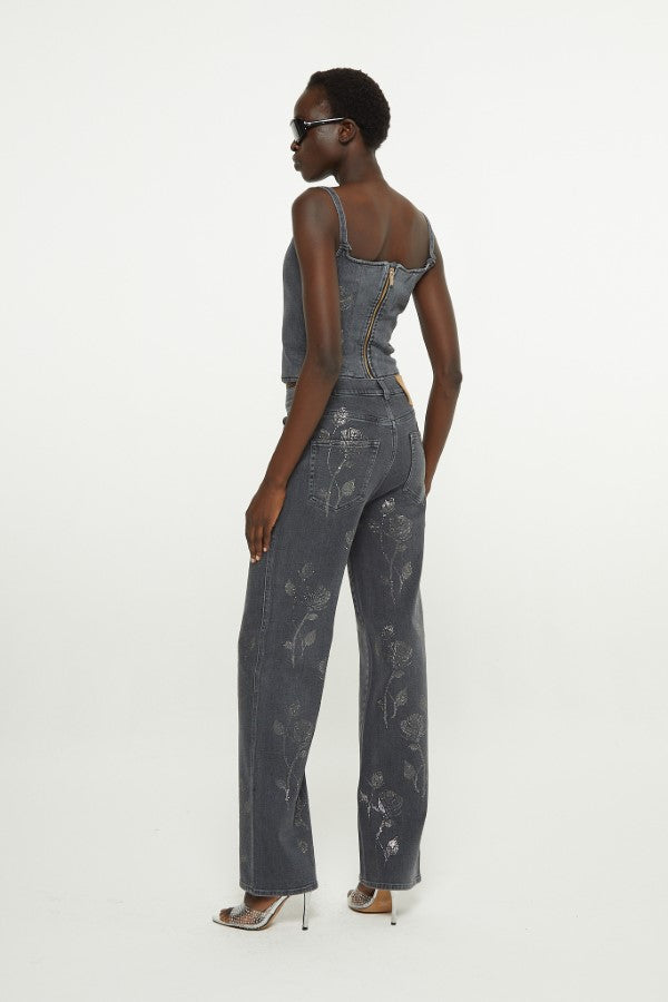 Black wash denim // Black wash denim five pocket jeans