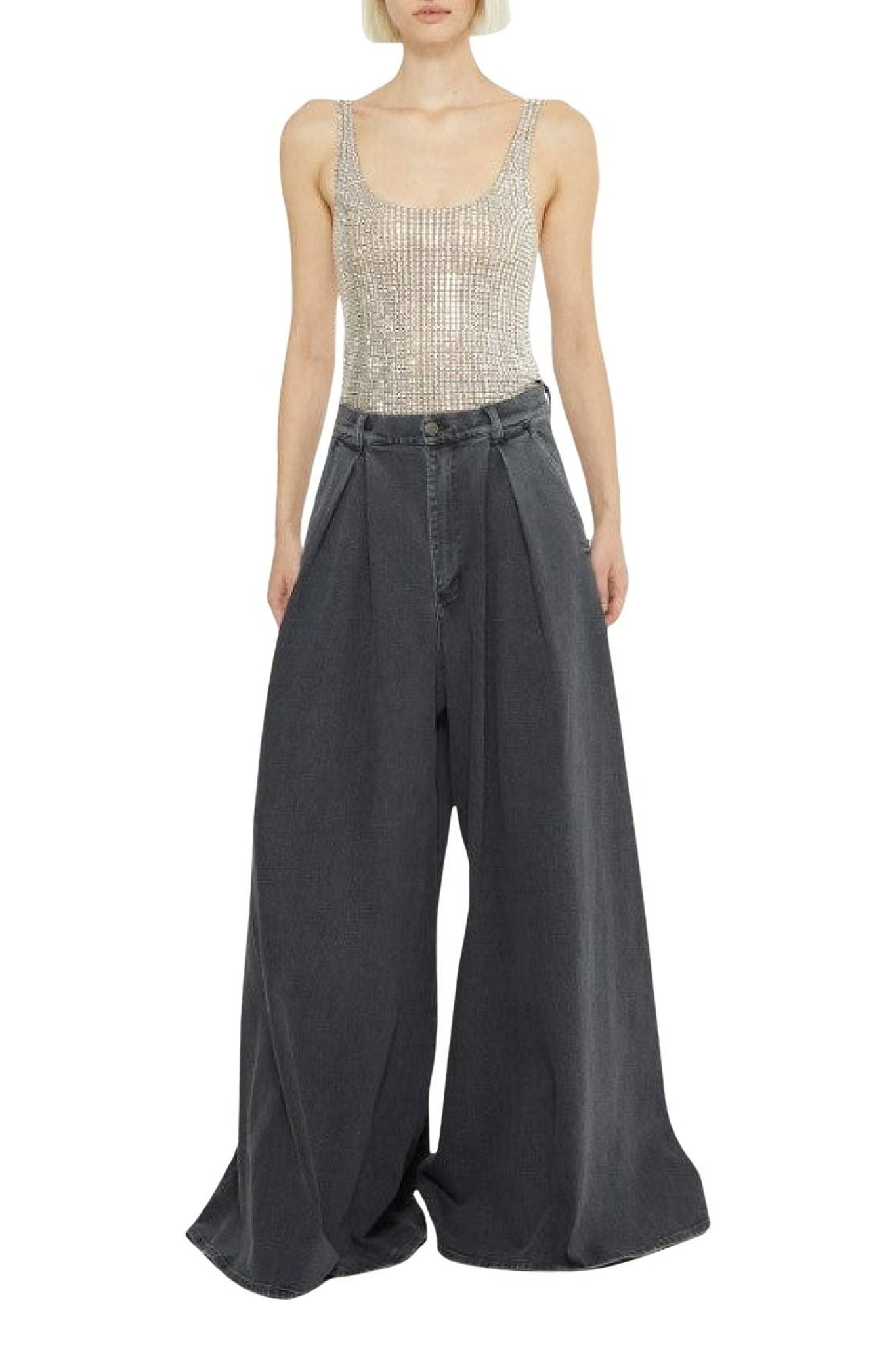 Jean effet délavé - Black Wash Denim