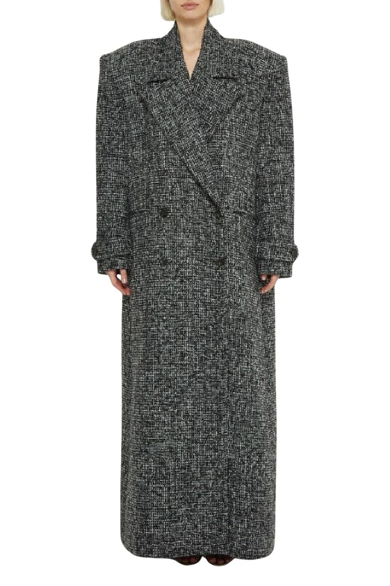 Manteau extra-long croisé - Black & White