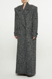 Manteau extra-long croisé - Black & White