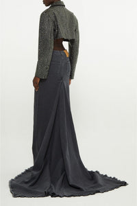 Black // Maxi allover rhinestone cropped blazer j