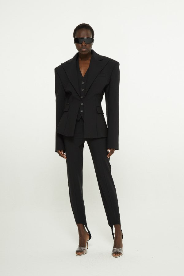Black // Double twisted canvas blazer jacket