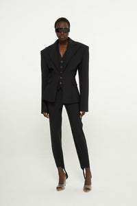 Black // Double twisted canvas blazer jacket