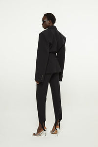 Black // Double twisted canvas blazer jacket
