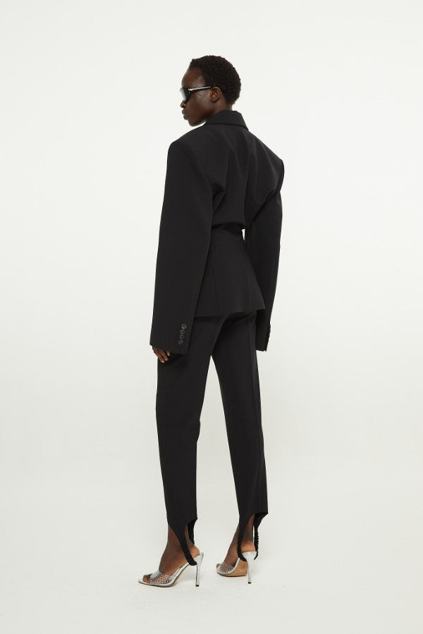 Black // Double twisted canvas blazer jacket