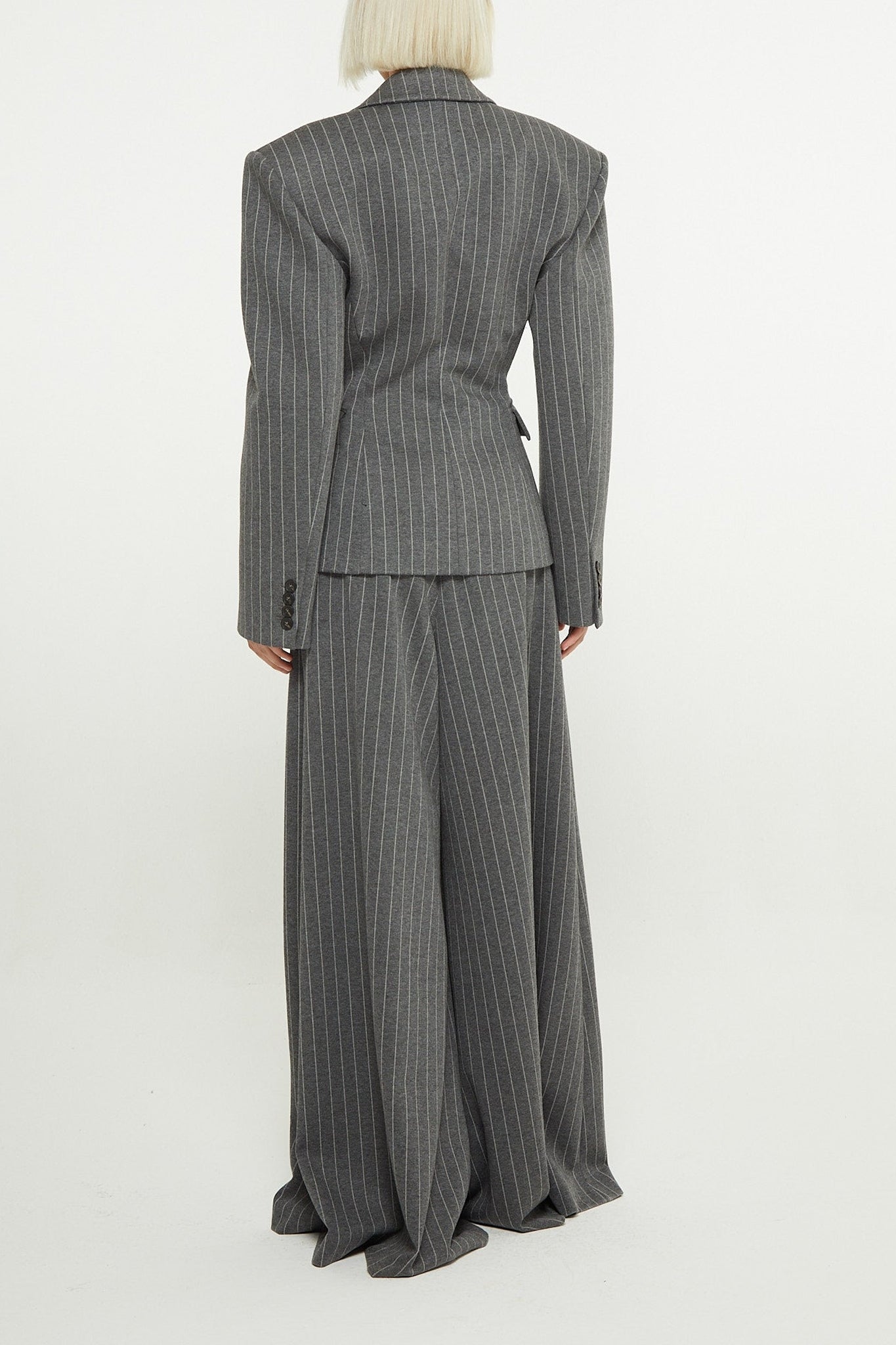 Blazer structuré à fines rayures - Grey