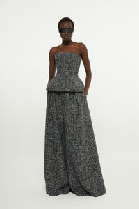 Black/White // Tweed palazzo trousers