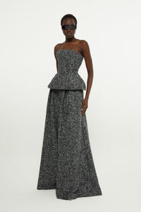 Black/White // Tweed palazzo trousers
