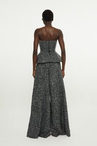 Black/White // Tweed palazzo trousers