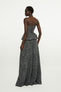 Black/White // Tweed palazzo trousers