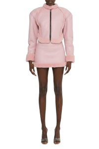 Veste biker en cuir - Light Pink