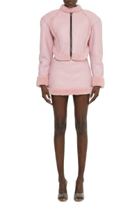 Short shearling skirt - Light Pink