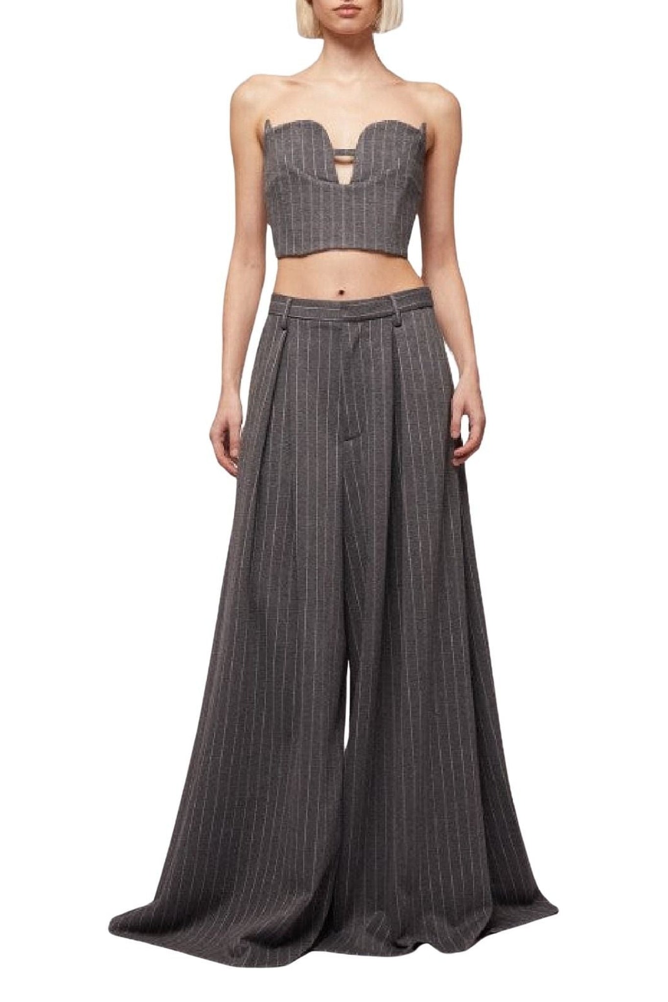 Striped bustier - Grey