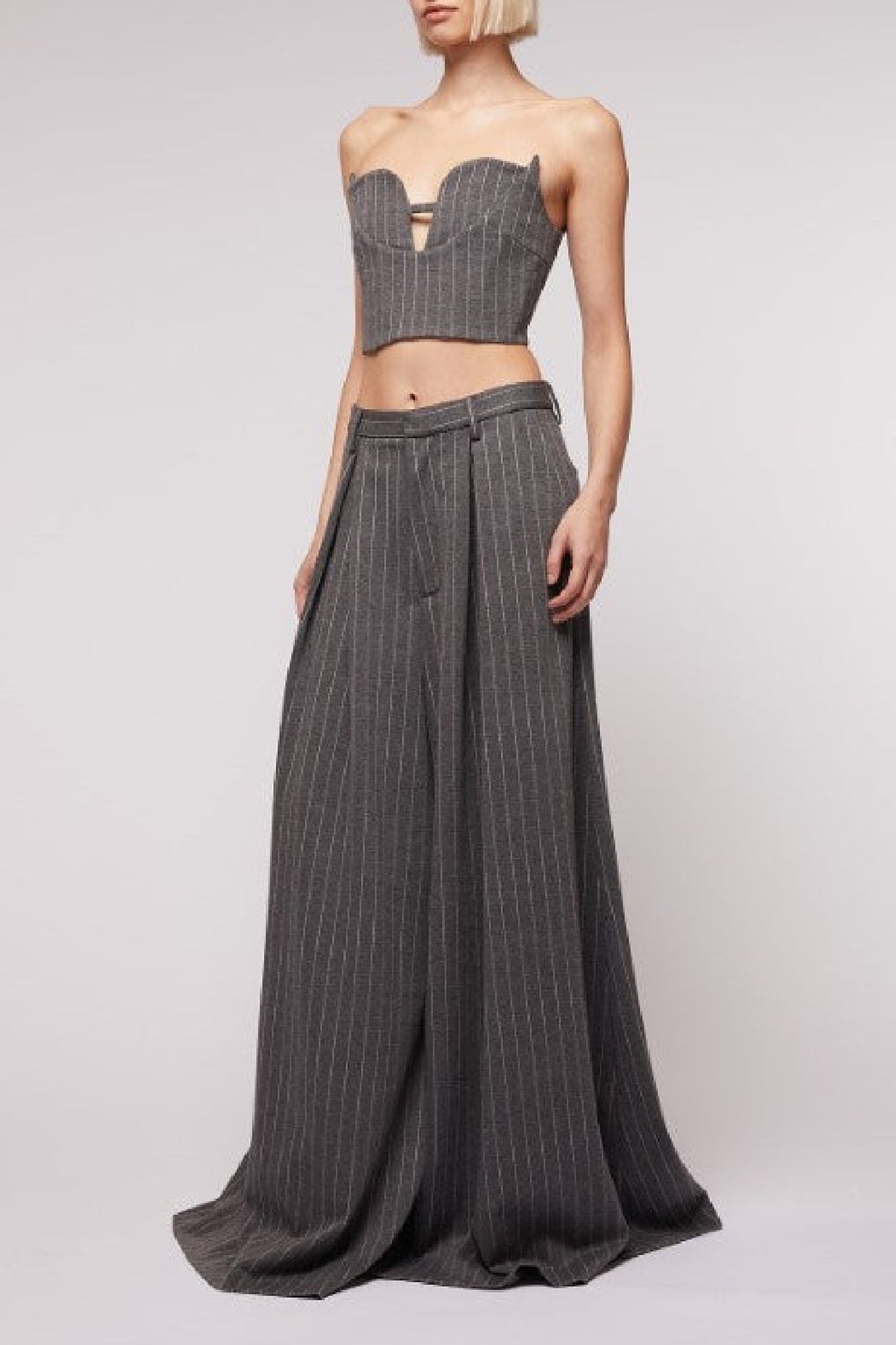 Striped bustier - Grey