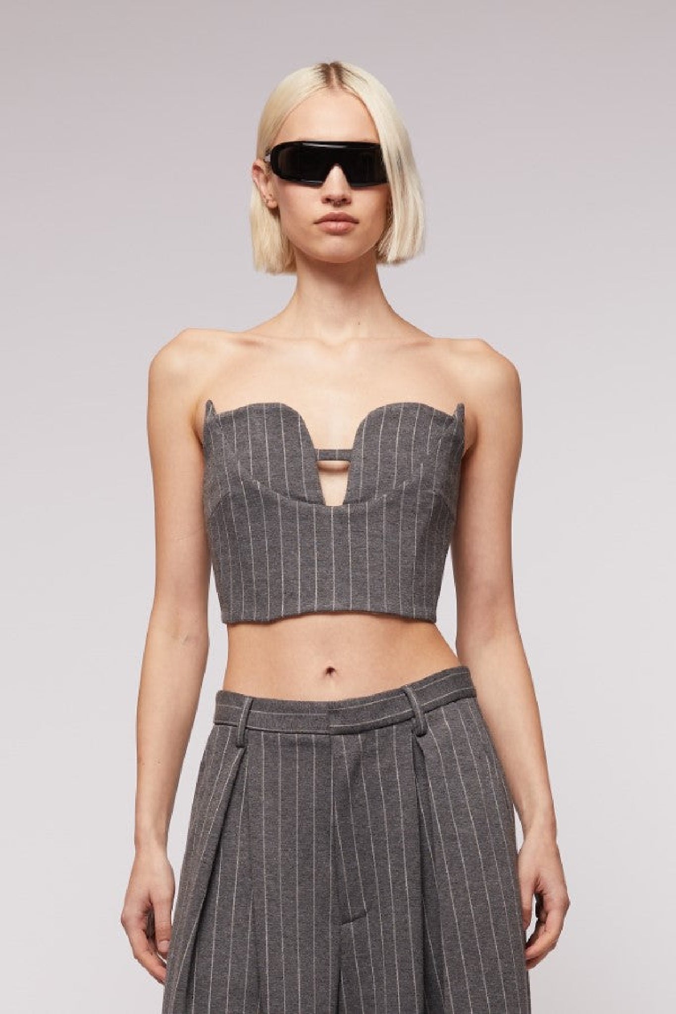 Striped bustier - Grey