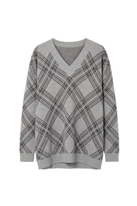 Robe mini imprimé tartan en laine - Grey